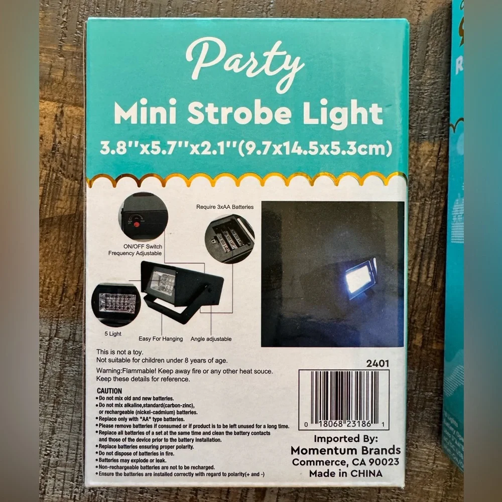 NWT Party Strobe Light & Disco Ball Perfect for Disco Party Kids Party Halloween